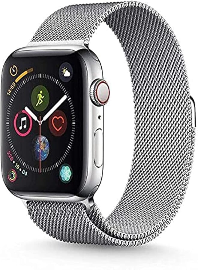For apple watch band 42/44 magnetic silver stainless steel